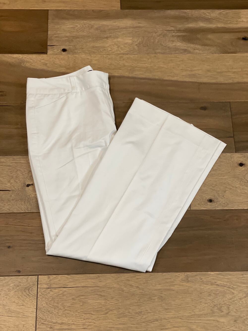 The Limited Drew Fit Pants Size 12 White Cotton Blend Flare Leg New With Tag